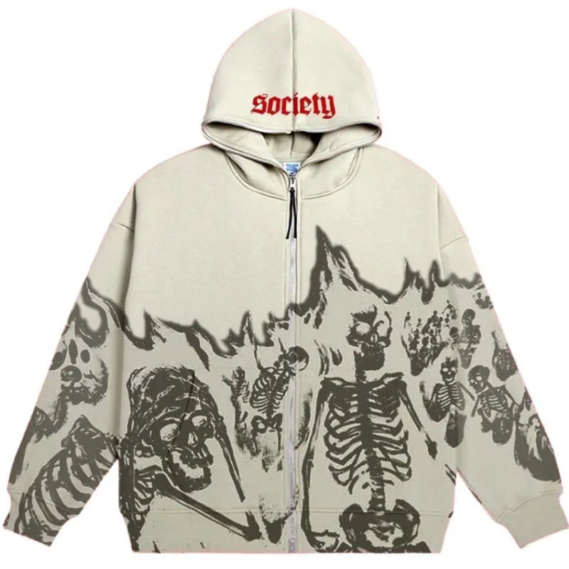 Mixed Skull Zip Hoodies