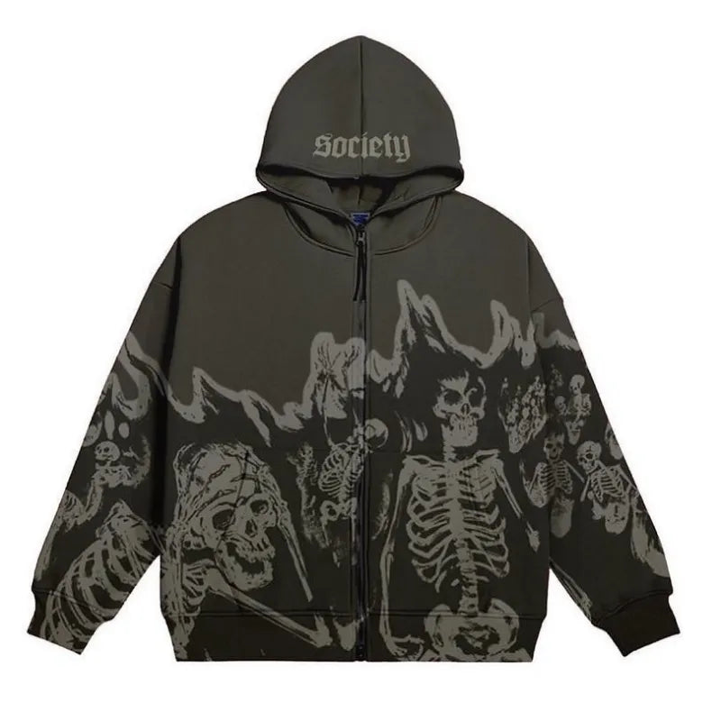 Mixed Skull Zip Hoodies